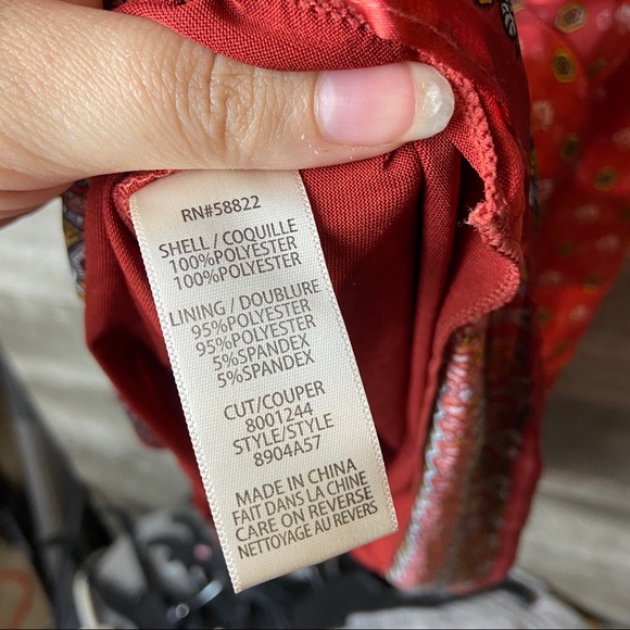 Max studio smocked cap sleeve boho print dress - Picture 8 of 11